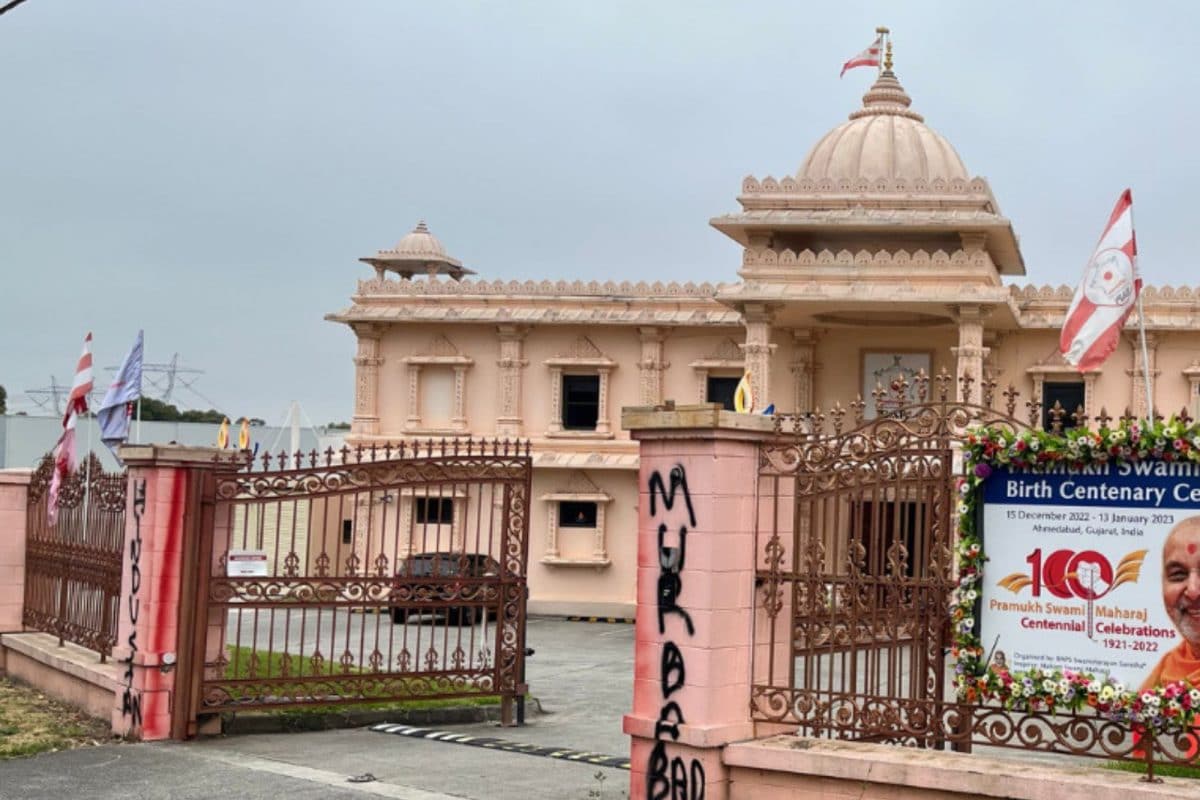 Khalistan Supporters Deface Hindu Temple in Australia, Paint ‘Hindustan Murdabad’, Anti-Modi Graffiti