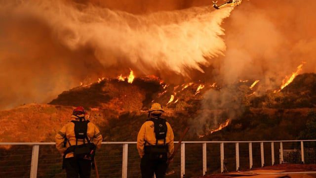 Firefighters’ village sprouts on Malibu beach