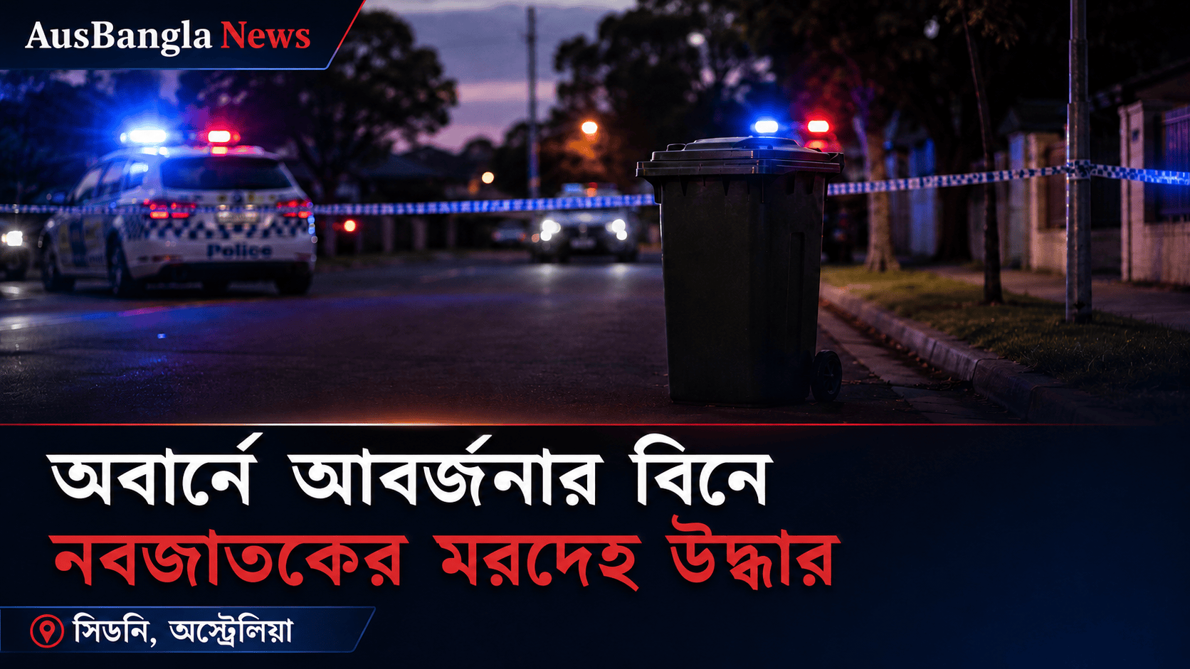 সিডনিতে মর্মান্তিক ঘটনা: আবর্জনার বিনে নবজাতক পুত্রশিশুর মরদেহ উদ্ধার