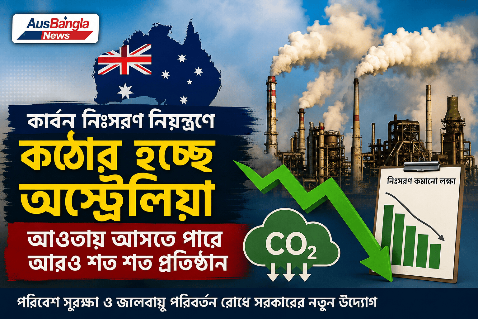 “কার্বন নিঃসরণ নিয়ন্ত্রণে কঠোর হচ্ছে অস্ট্রেলিয়া, আওতায় আসতে পারে আরও শত শত প্রতিষ্ঠান”